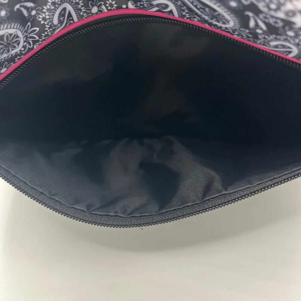 Pampered Chef Tablet/IPad Case Padded Black White Pink Paisley Polka Dot ~ EUC